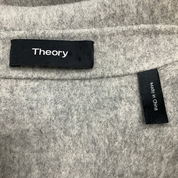 THEORY MELANGE GREY PERFECT MOTO DOUBLE FACE JACKET - Picture 4 of 5